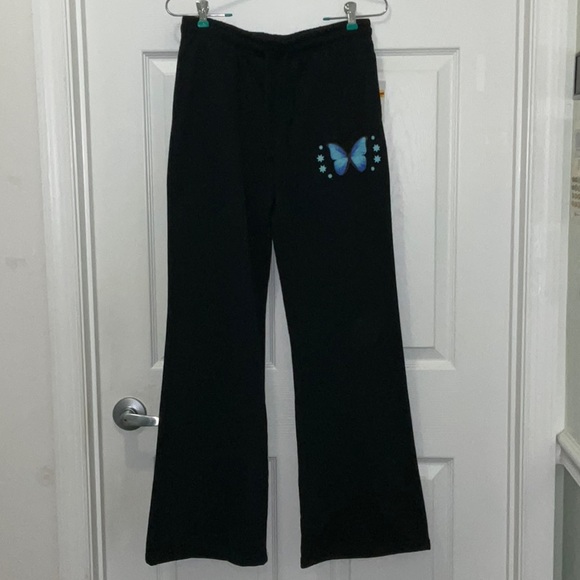 Mighty Fine Juniors Butterfly Flare  Fleece Pants - Picture 2 of 8